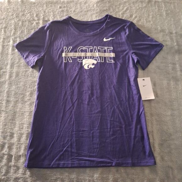 Kansas State Wildcats Nike Dri-Fit Tee Size Medium Short Sleeve Purple Tee - Picture 1 of 7